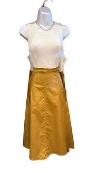 ee:some Women's Sleeveless Two Tone Midi Dress in hazelnut - women's dress