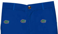 Vive La Fete Boy's Florida Gators All Over Logo Structured Shorts in blue - kids' shorts - detail view