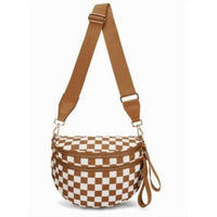 Mimi Wholesale - Women's Checkered Nylon Sling Crossbody Bag