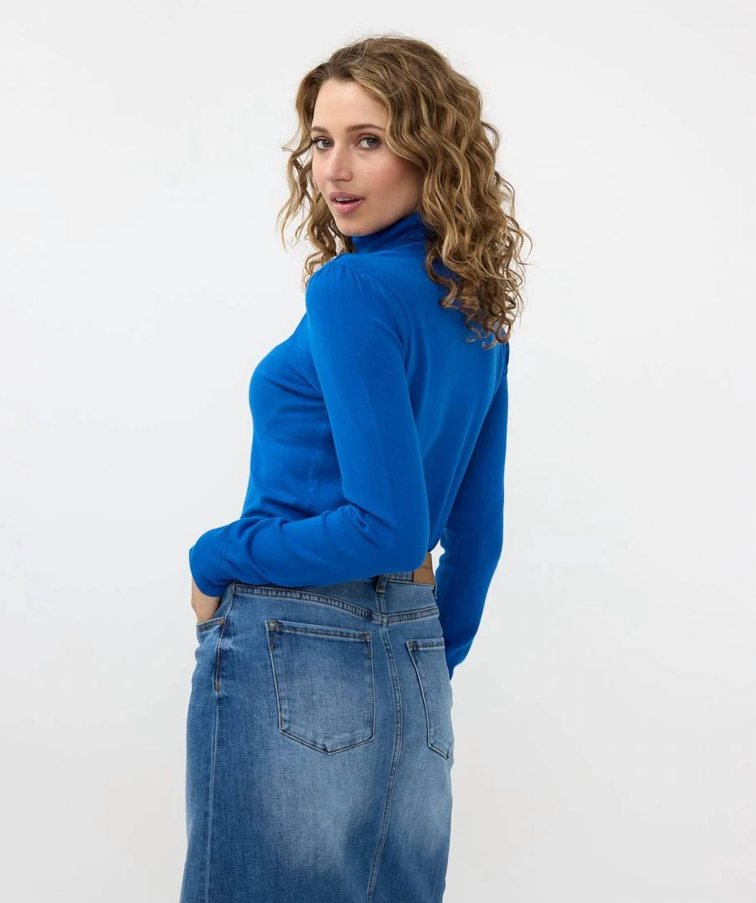 Esqualo - Freya Fancy Detail Shoulder Turtleneck Sweater
