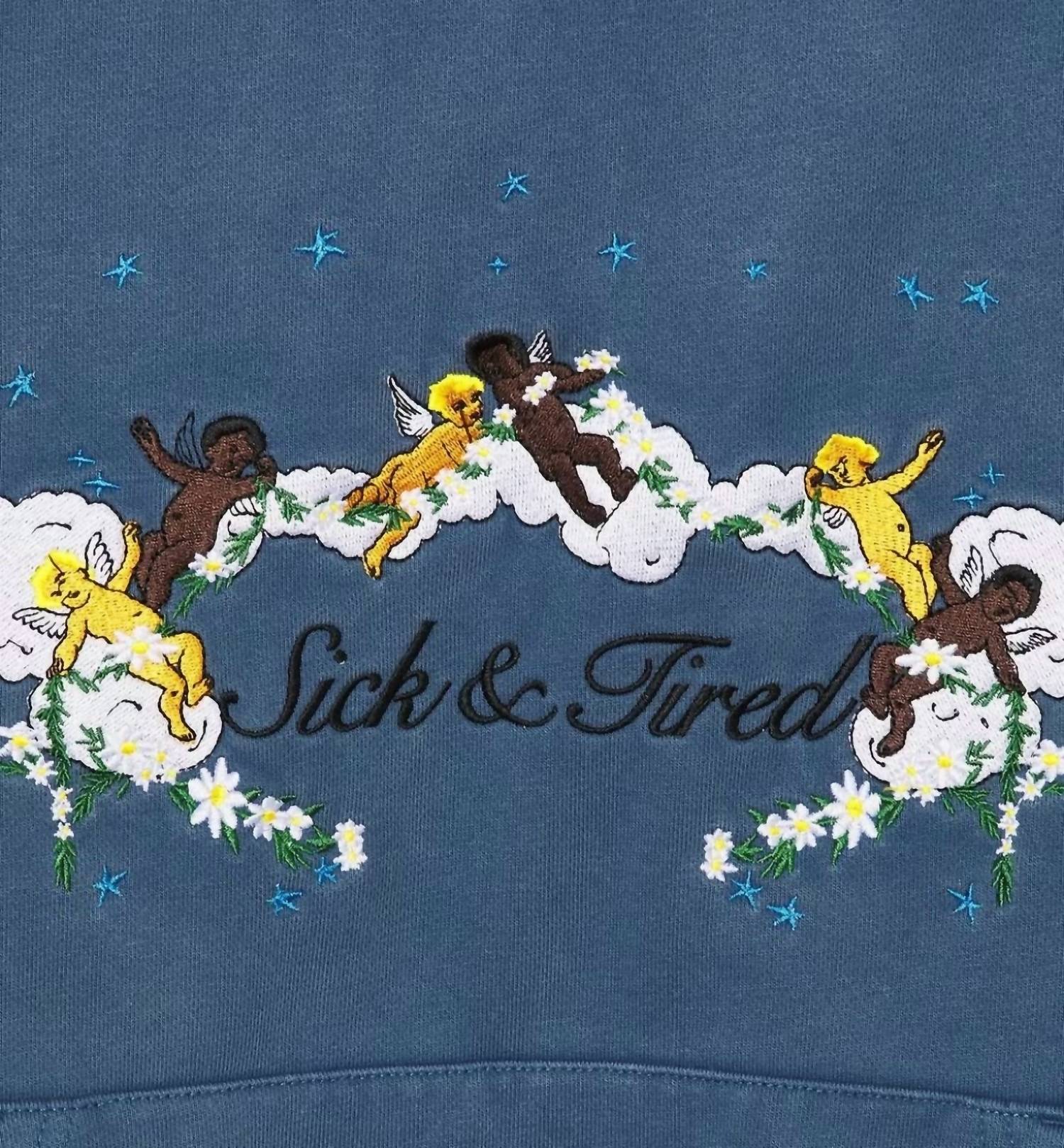 JUNGLES Sick & Tired Hoodie in blue - men's shirt - view 4