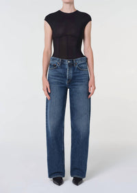 AGOLDE Arc Wide Leg Jeans in shortwave - women's jeans