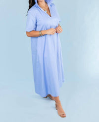 ADRIENNE Audrey Midi Dress in sky blue - women's dress - alternate view