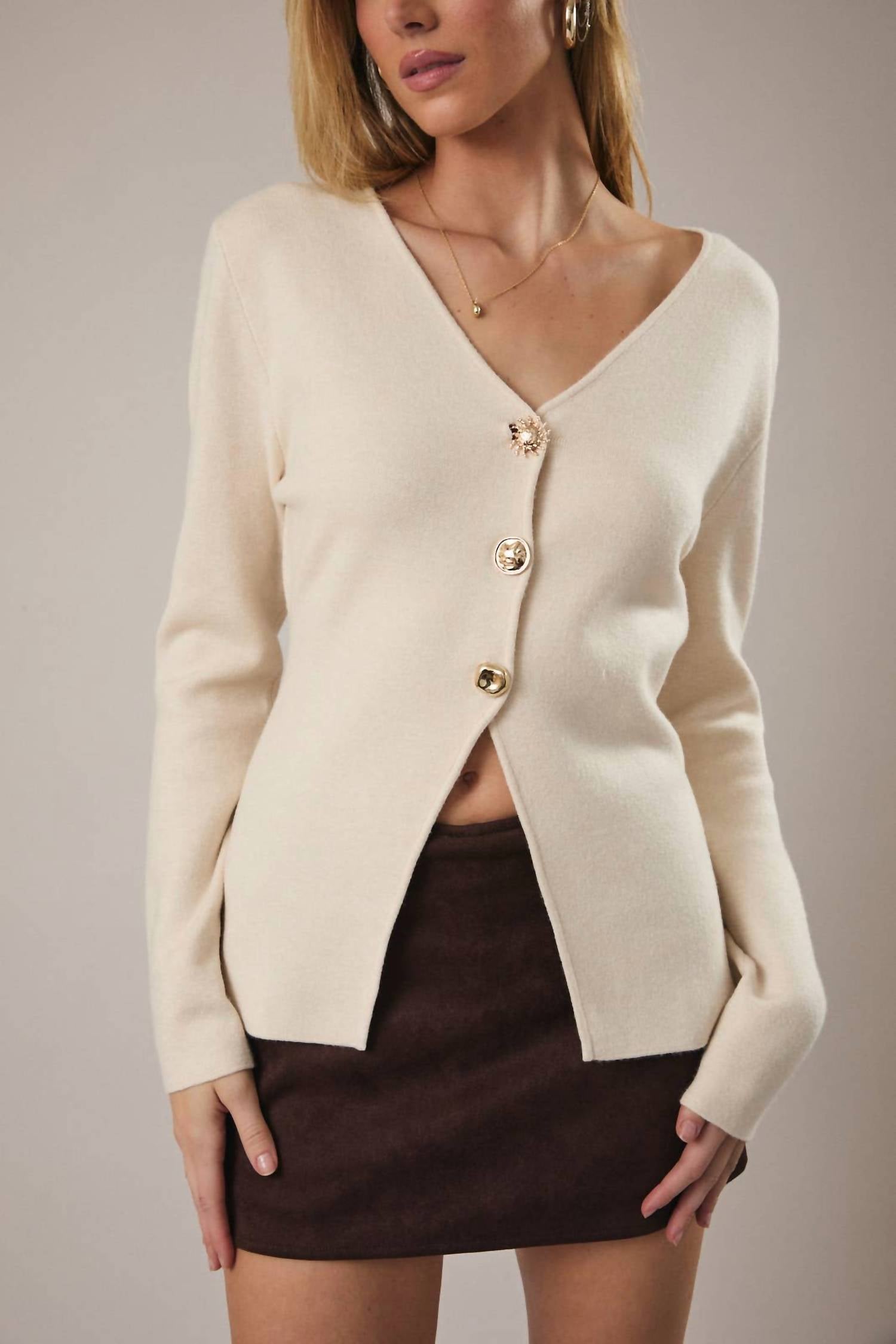 Sunday Edition - Mismatched Button Sweater
