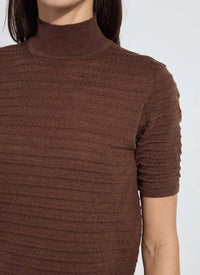 Lysse - Smocked Mock Short Sleeve Sweater