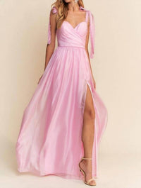 Maniju - A-line Tie Strap Gown
