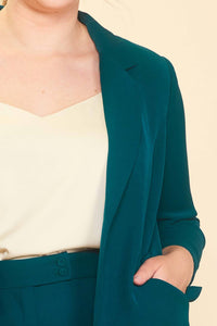 Skies Are Blue - Curvy Welt Pocket Blazer