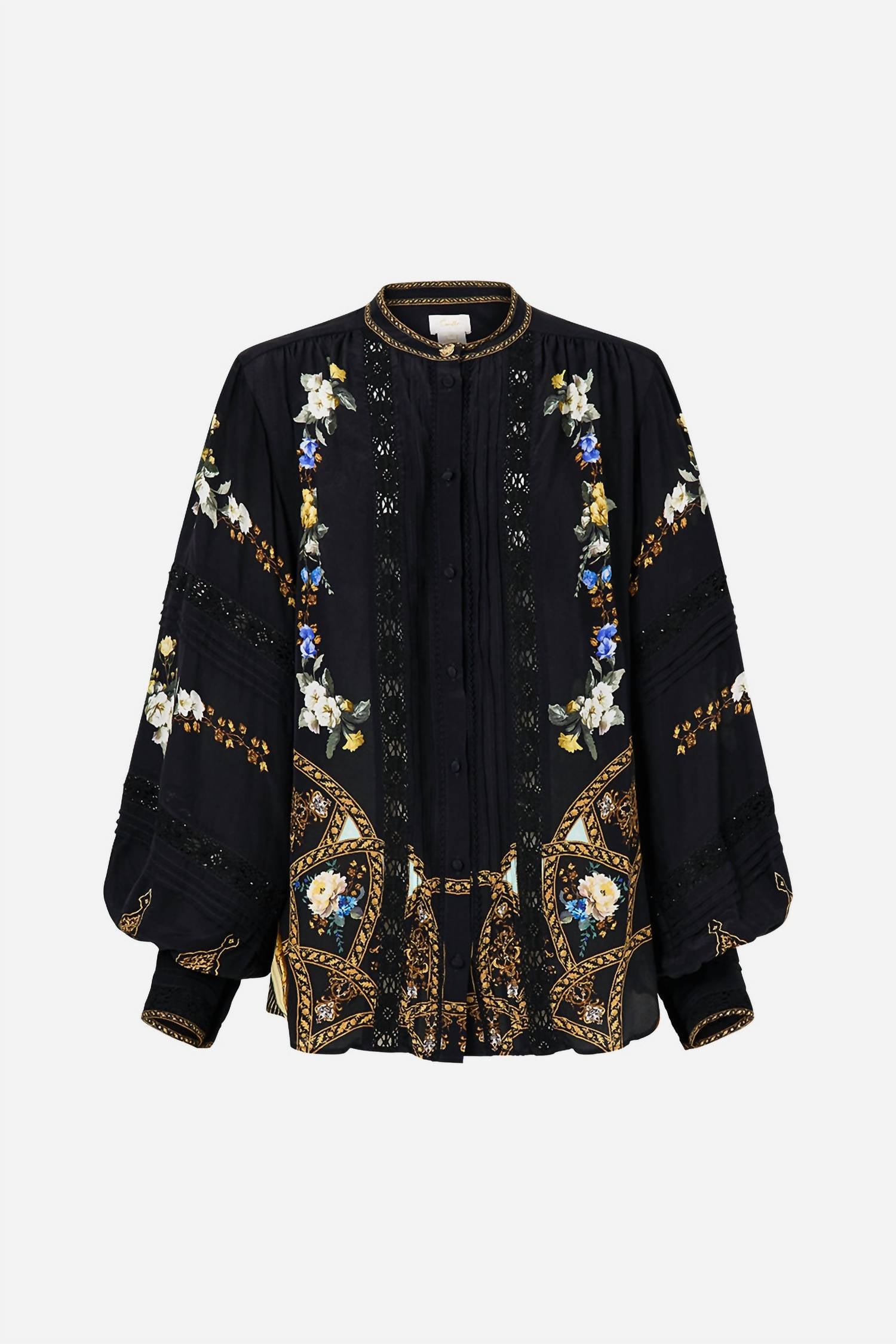 Camilla Blouson Sleeve Blouse in ottoman elegance - women's blouse - view 4