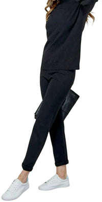 Cezele - Knit Solid Top and Pants Casual Set