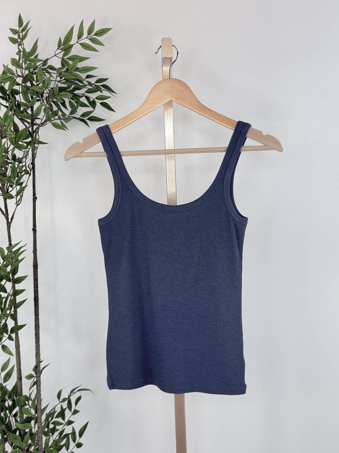 Z Supply Renae Rib Tank Top in indigo 1 - women's tank top - alternate view
