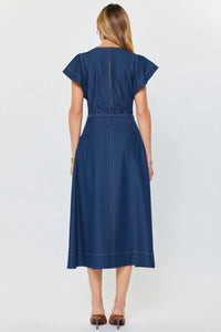 Current Air - Contrast Stitch Midi Dress