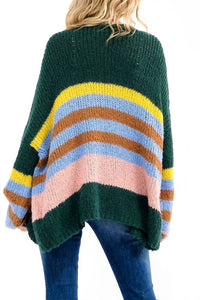 Little Secret Of Mine - Wrap Up In Colorblock Long Sleeve Button Closure Cardigan