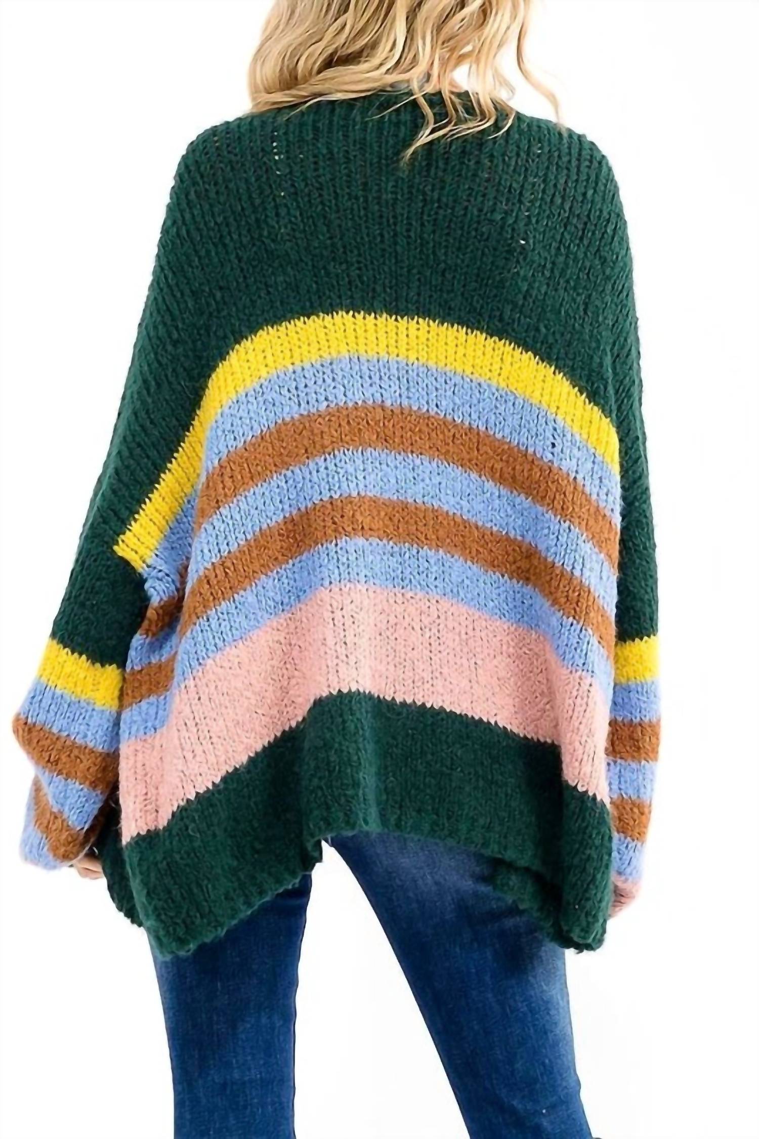 Little Secret Of Mine - Wrap Up In Colorblock Long Sleeve Button Closure Cardigan