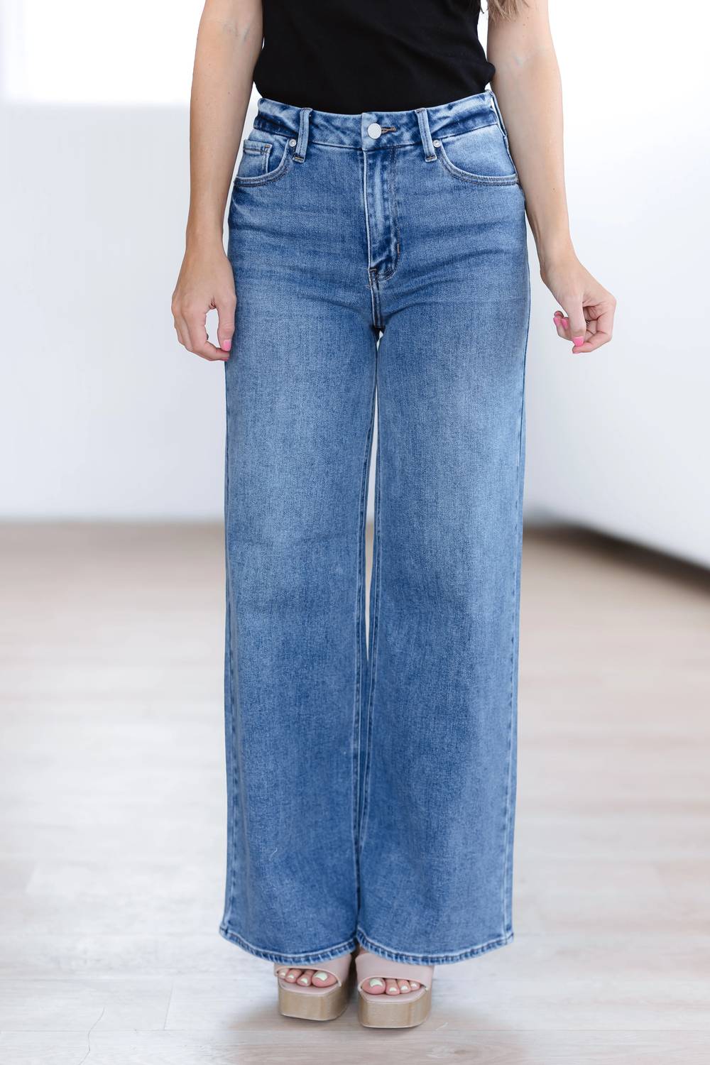 Just Panmaco Inc. - Eli High Rise Palazzo Wide Leg Jeans