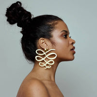 Laka Luka - Women's Clip On Squiggle Dangle Earrings