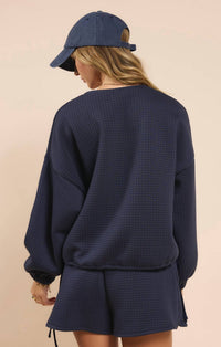Sadie & Sage - Pastime Textured Terry Side Tie Pullover