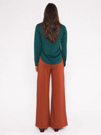 RIPLEY RADER Jersey Button Down Top in pine - women's long sleeve top - alternate view