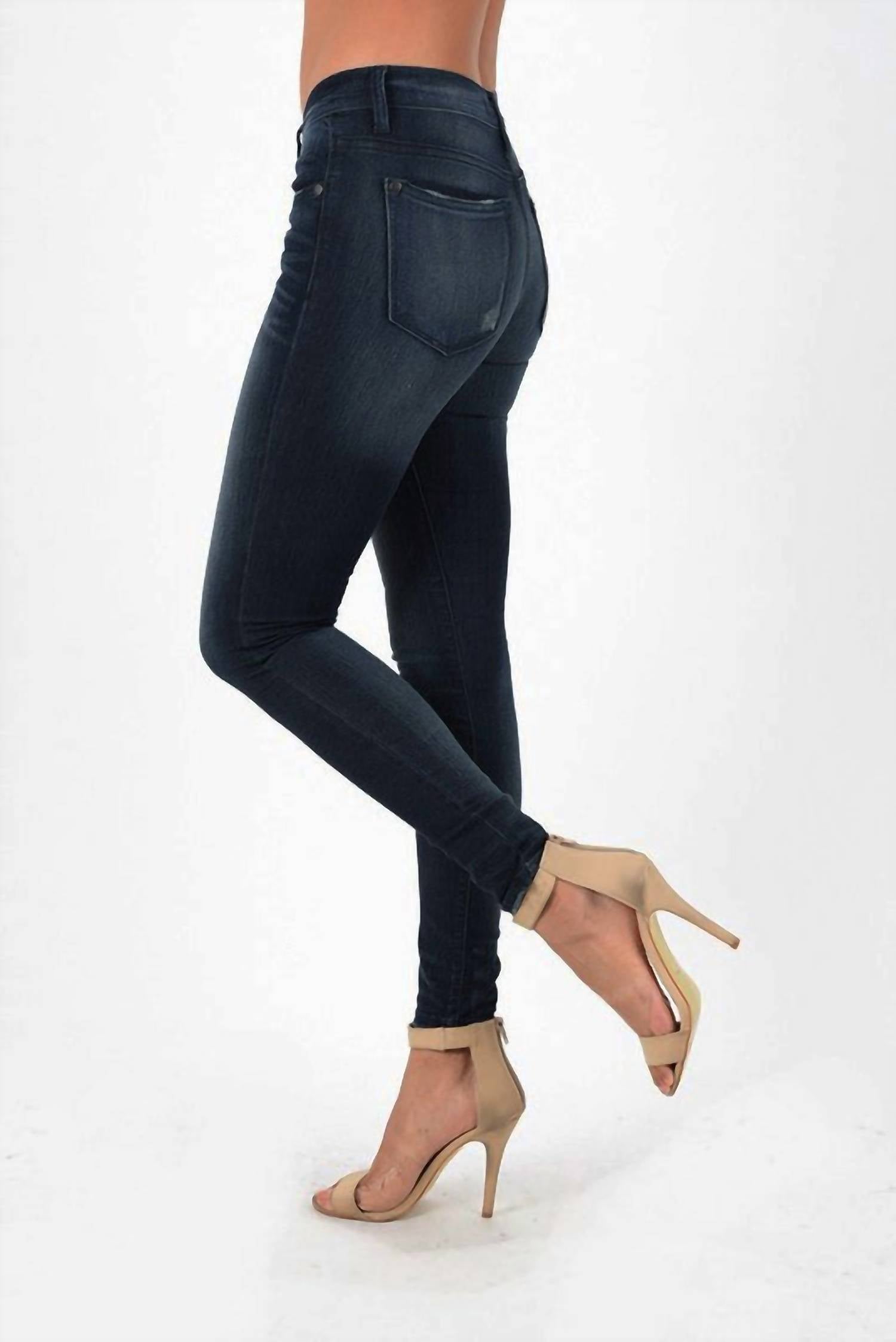 Judy Blue Skinny Denim Jeans in dark - women's jeans - detail view