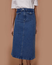 Le Jean - Stardust Denim Midi Skirt