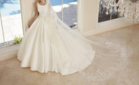 Demetrios - Satin Bateau Ball Gown