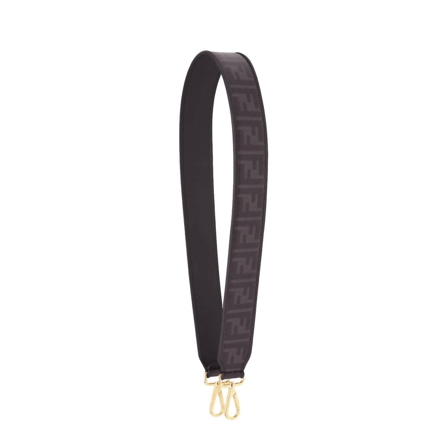 Fendi Women's Glazed Fabric Ff Zucca Shoulder Strap in black - women's item