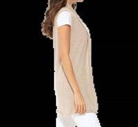 Monticelli Cashmere - Women's Pure Cashmere Sleeveless Long Open Front Cardigan