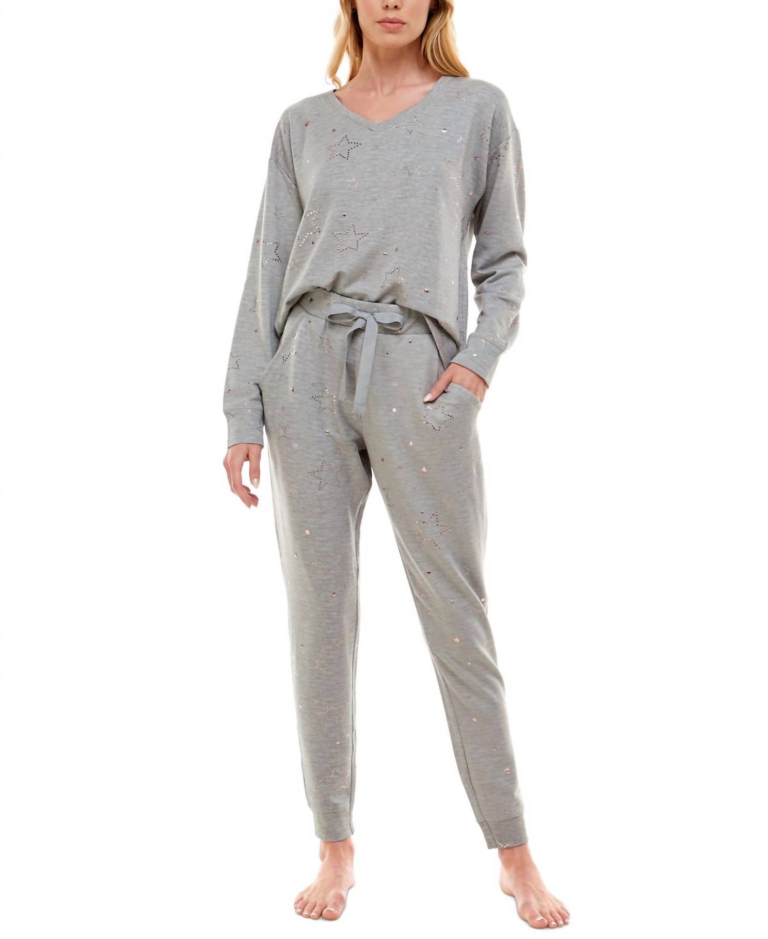 Roudelain - Print Long Sleeve and Jogger Pajama Set