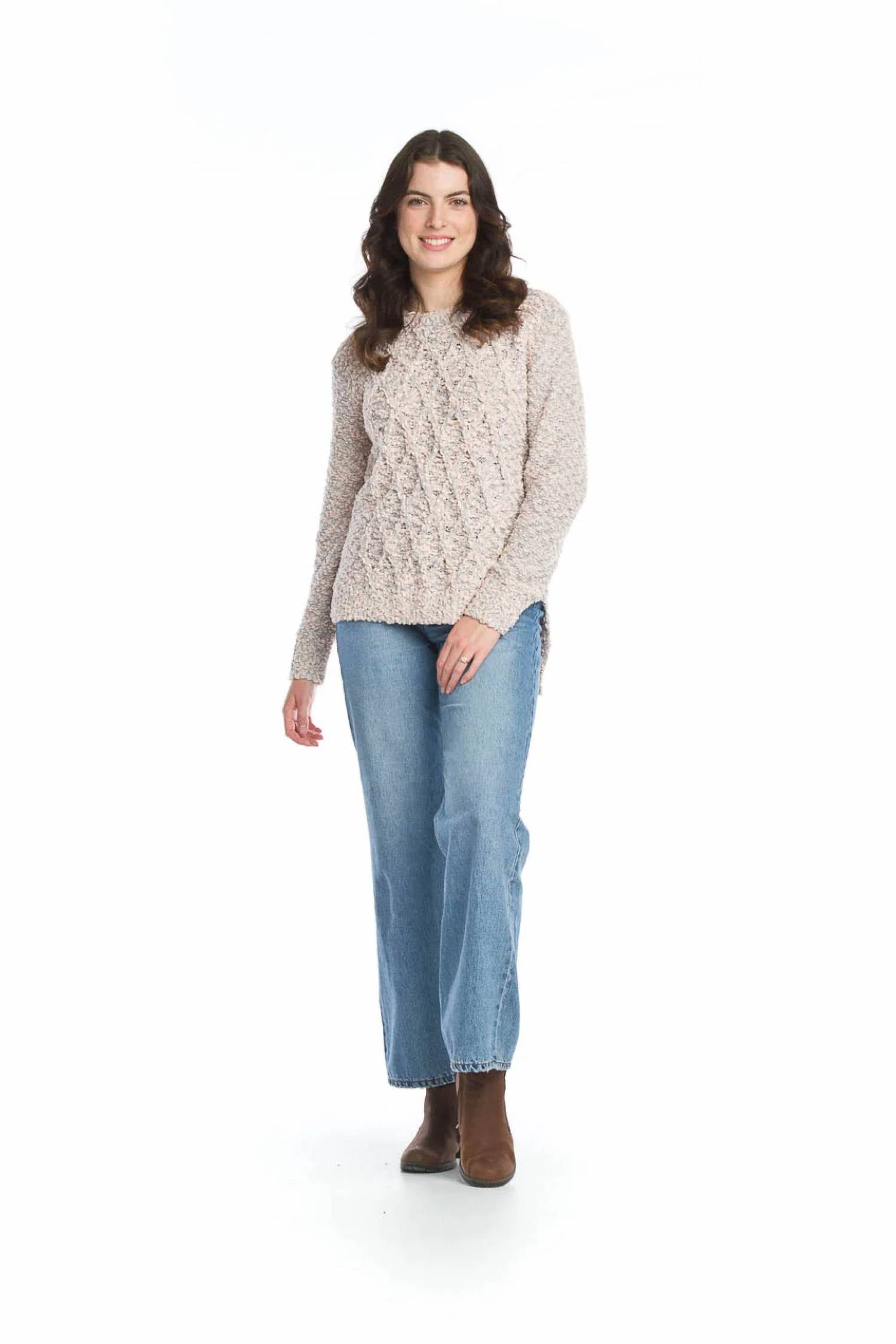 Papillon - Duotone Chenille Cable Knit Sweater