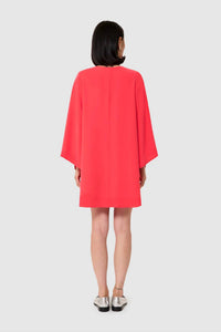 Tara Jarmon - Raonie Coral Short Crepe Mini Dress