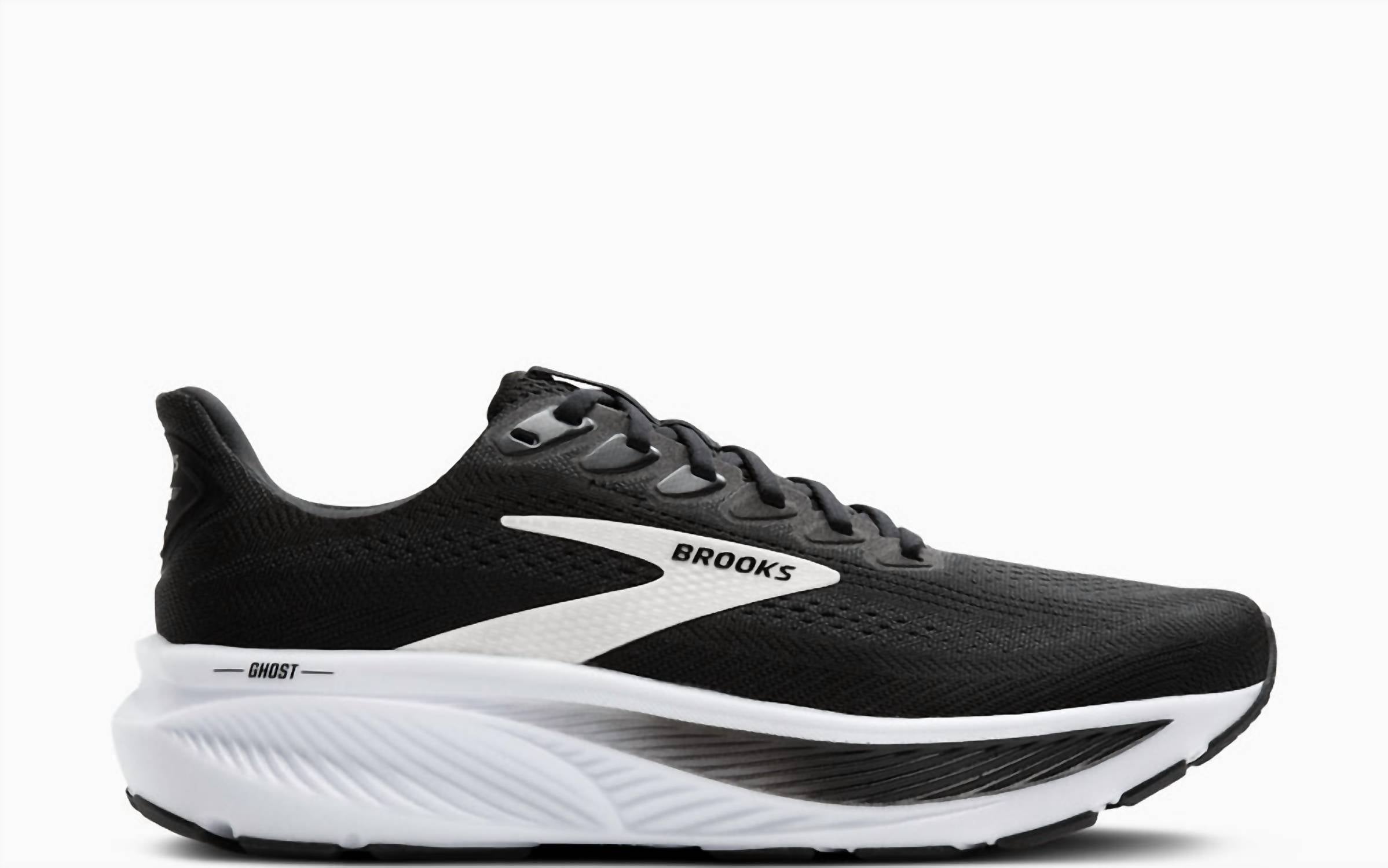 BROOKS Women's Ghost 17 Running Shoe in 090 black grey white - women's shoe