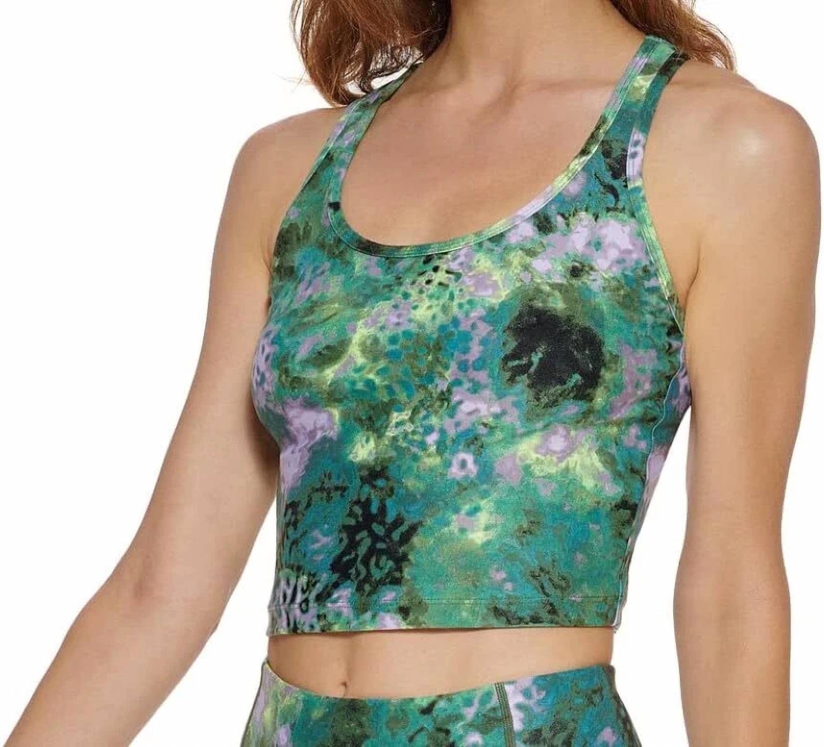 Calvin Klein - Activewear Performance Printed Racerback Cropped Tank Top