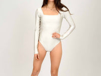 Rd Style - Square Neck Long Sleeve Bodysuit