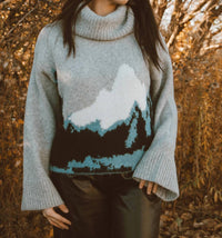 PROMESA In the Mountains Turtleneck Sweater in the mountains turtleneck sweater in grey - women's sweater - view 4