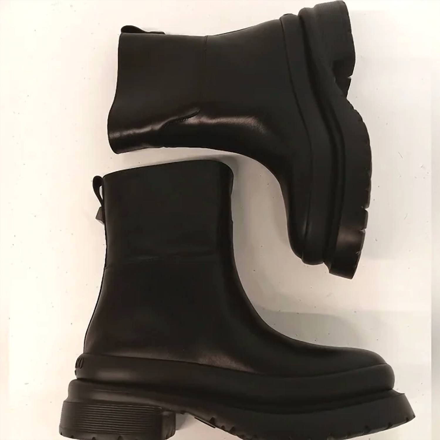 Valentino Garavani Men's Rockstud Almond Toe Ankle Boots in black - men's boots - detail view