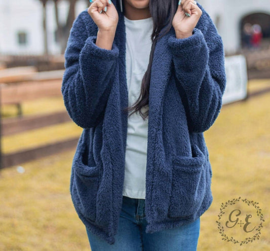 Oh So Soft Hooded Sherpa With Pockets Jacket