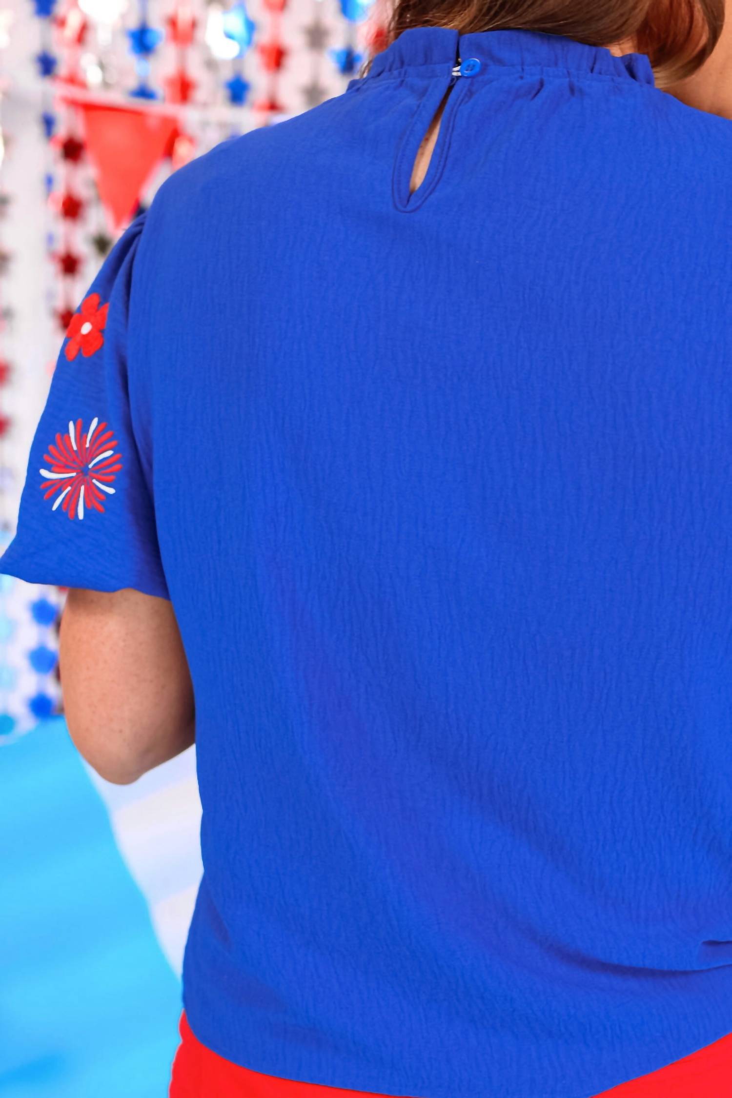 Jess Lea - Patriotic Embroidered Top