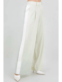 Whiteroom+Cactus - Contrast Side Panel Wide Leg Soft Woven Trousers