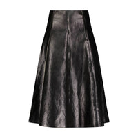 Marina Moscone - Coated Canvas A-line Skirt