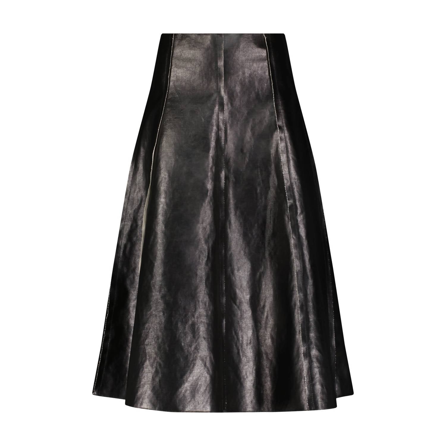 Marina Moscone - Coated Canvas A-line Skirt
