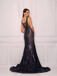 Dave & Johnny - V Neckline Gown