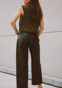 MIOU MUSE Broadway Barrel Wide Leg Pants in black - women's pants - detail view
