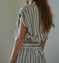 By Together - Striped Button Down Top