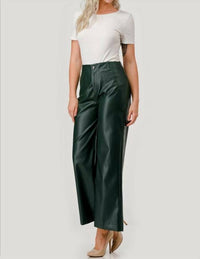 Geegee X Lovelo - Piper Faux Leather Wide Leg Pant
