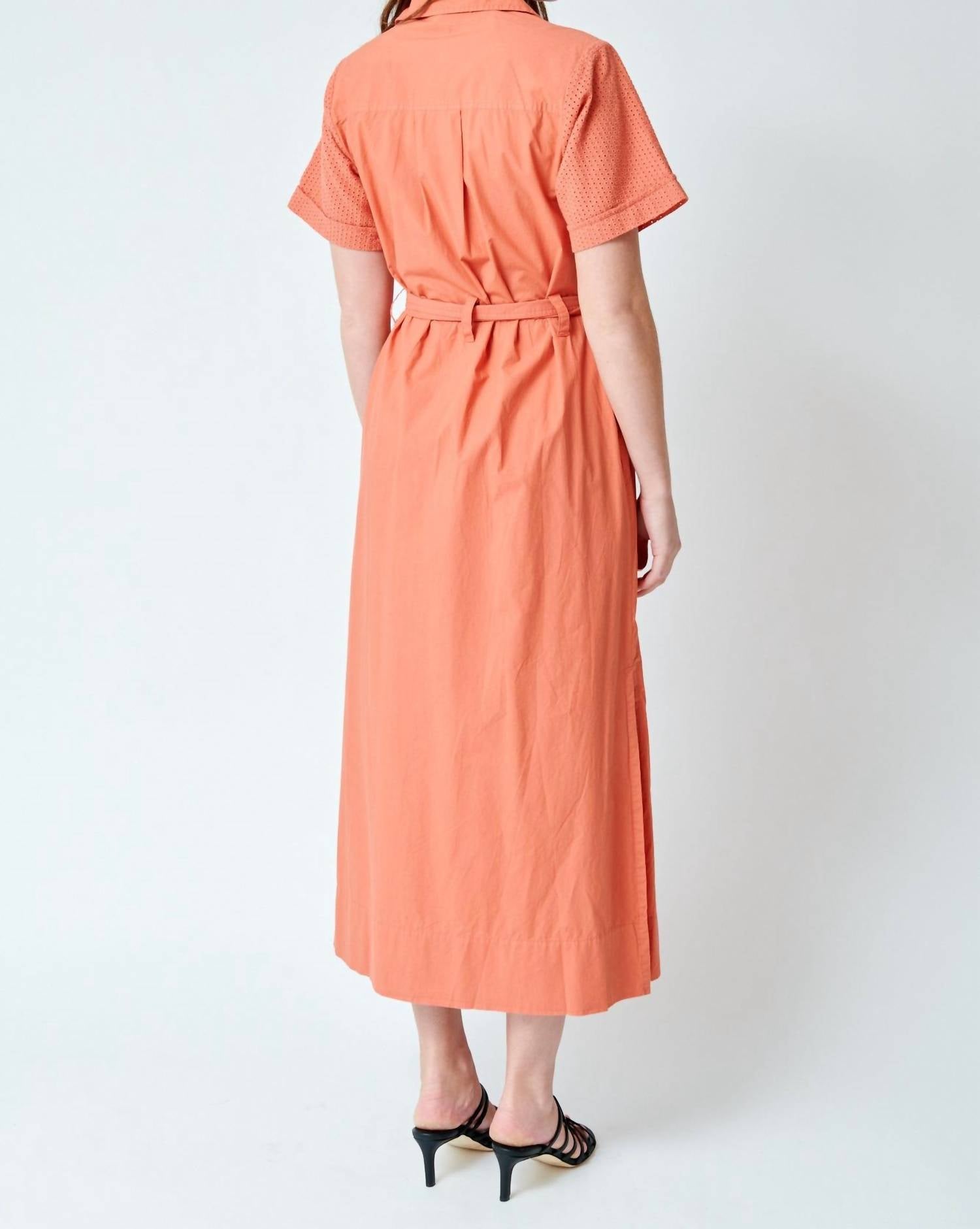 Lilla P - Eyelet Trim Maxi Shirt Dress