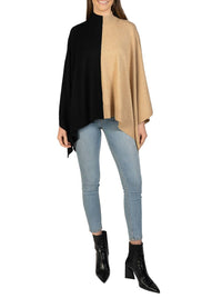 Love Token - Two-toned Mock Neck Poncho
