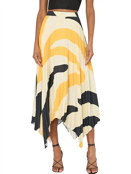 Milly - Irene Zebra Pleated Midi Skirt