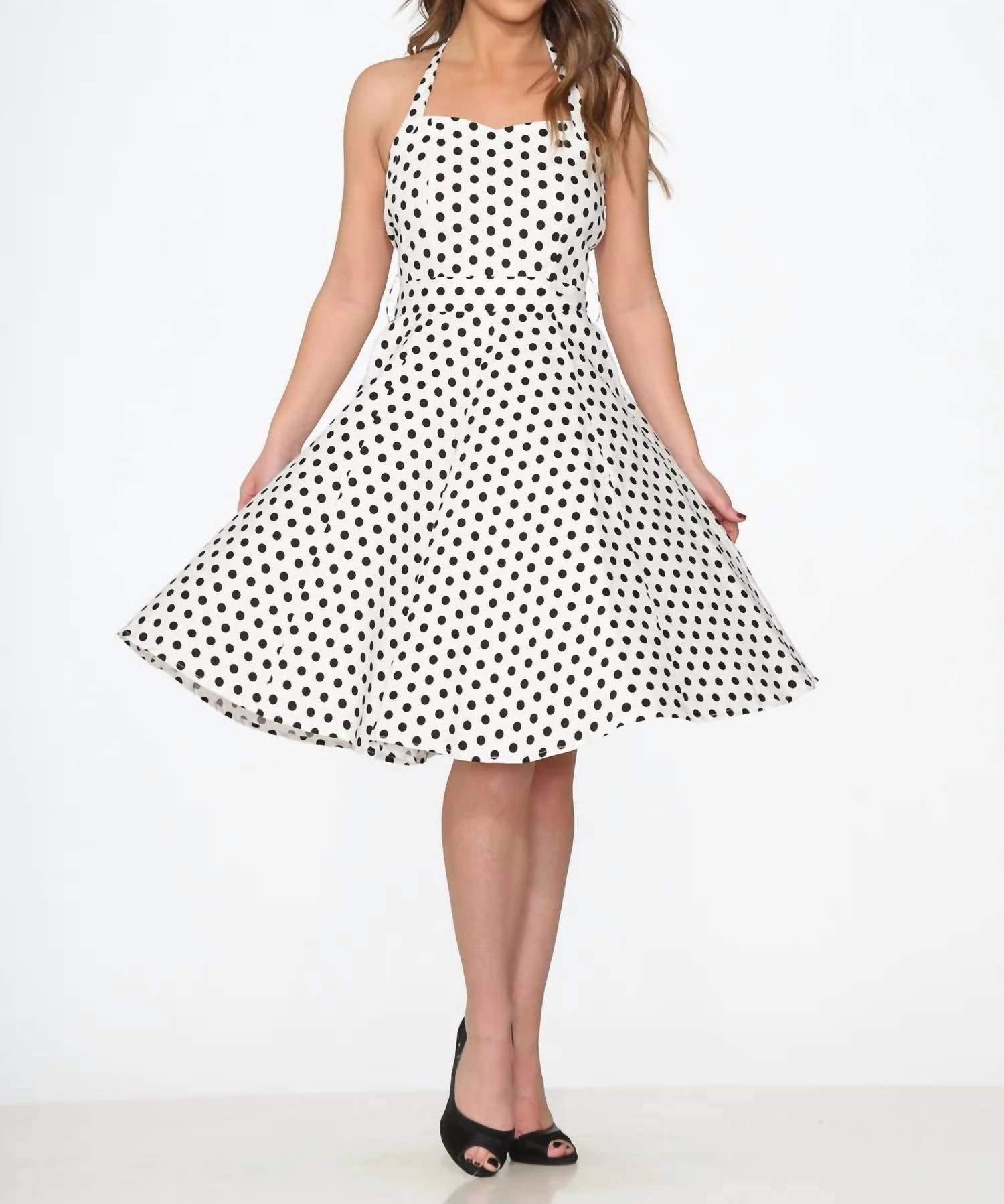 Orchid Bloom - Polka Dot Halter Dress