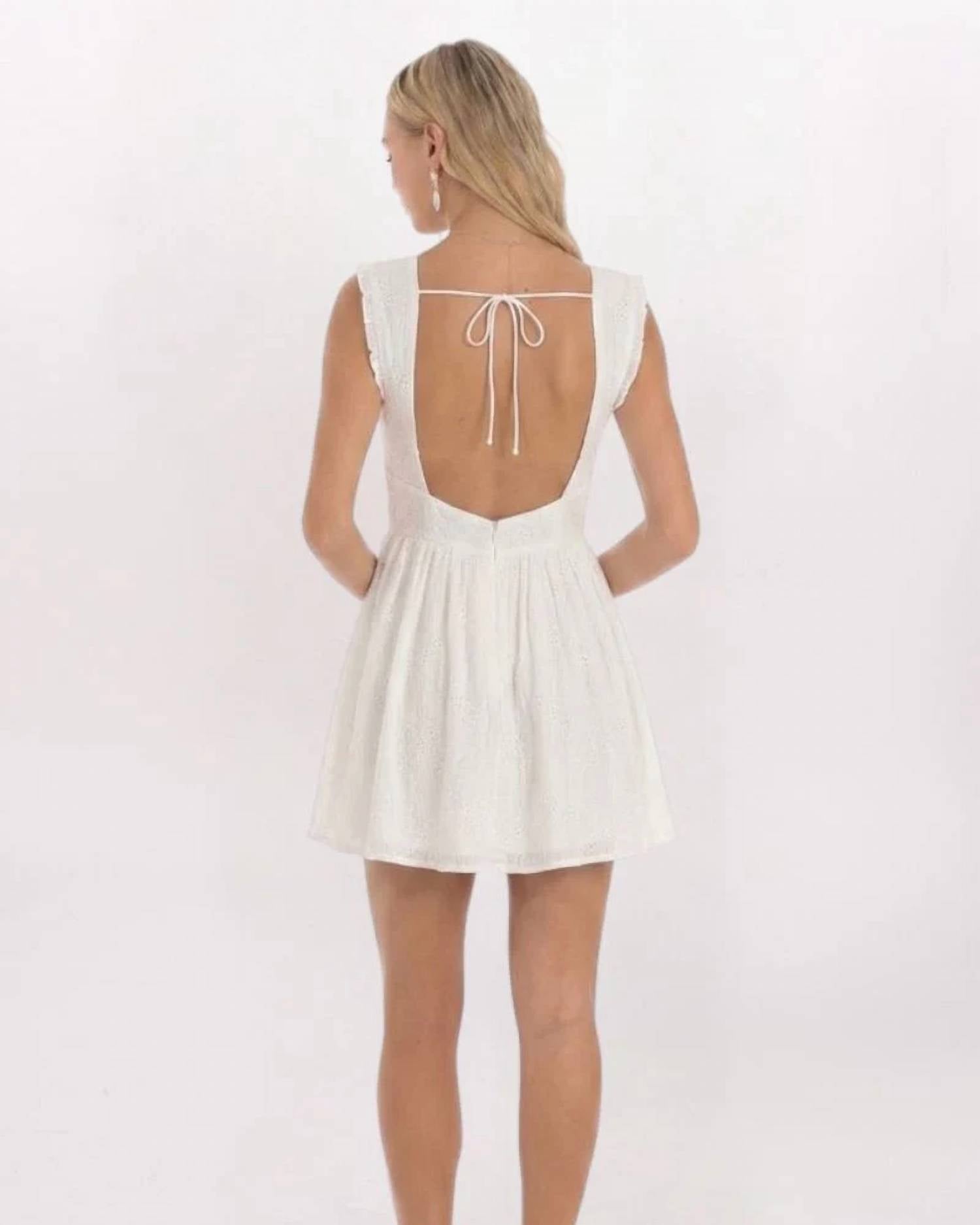 Sky To Moon - Eyelet Corset Mini Dress