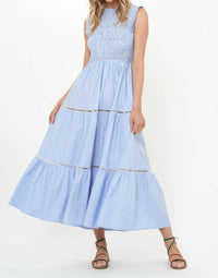 Oliphant - Sleeveless Smocked Maxi Dress