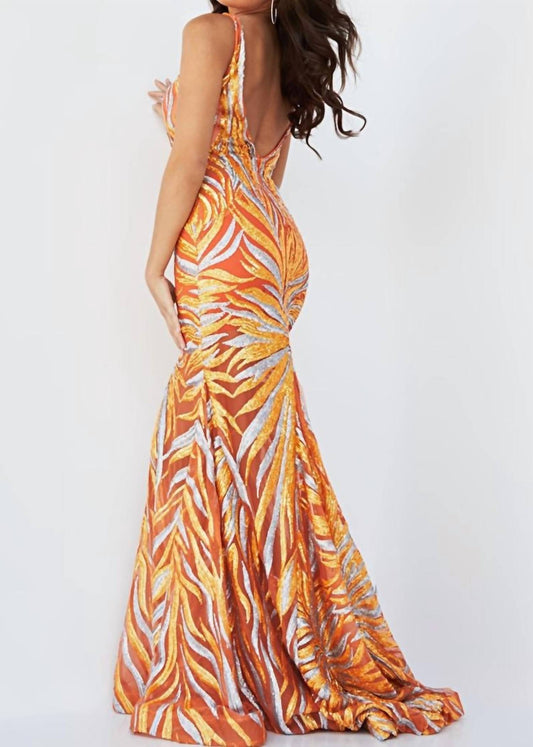 Jovani - V Neck Prom Dress